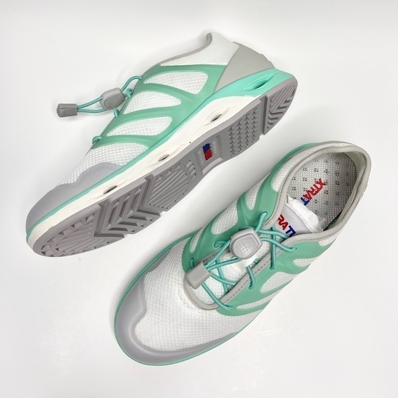 NEW XTRATUF White and Green Contrast Mesh Spindrift Seafoam Water Sneakers US 9 - Picture 6 of 9